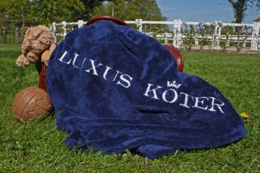 Hundedecke-Luxus Köter Marine/Champagner