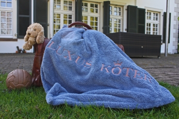 Hundedecke-Luxus Köter Rauchblau/Rosenholz