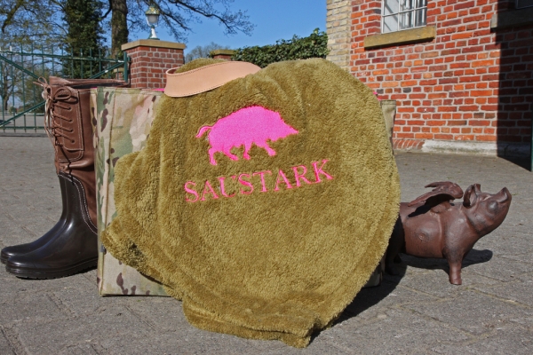 Hundedecke-Saustark Khaki/Pink